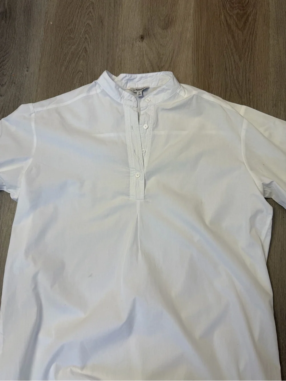 J. Peterman White Mandarin-Collar Tunic Nightshirt - Picture 6 of 8